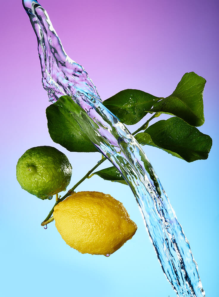 MONO Reload + Hydrate Hintergrundbild mit Zitrone