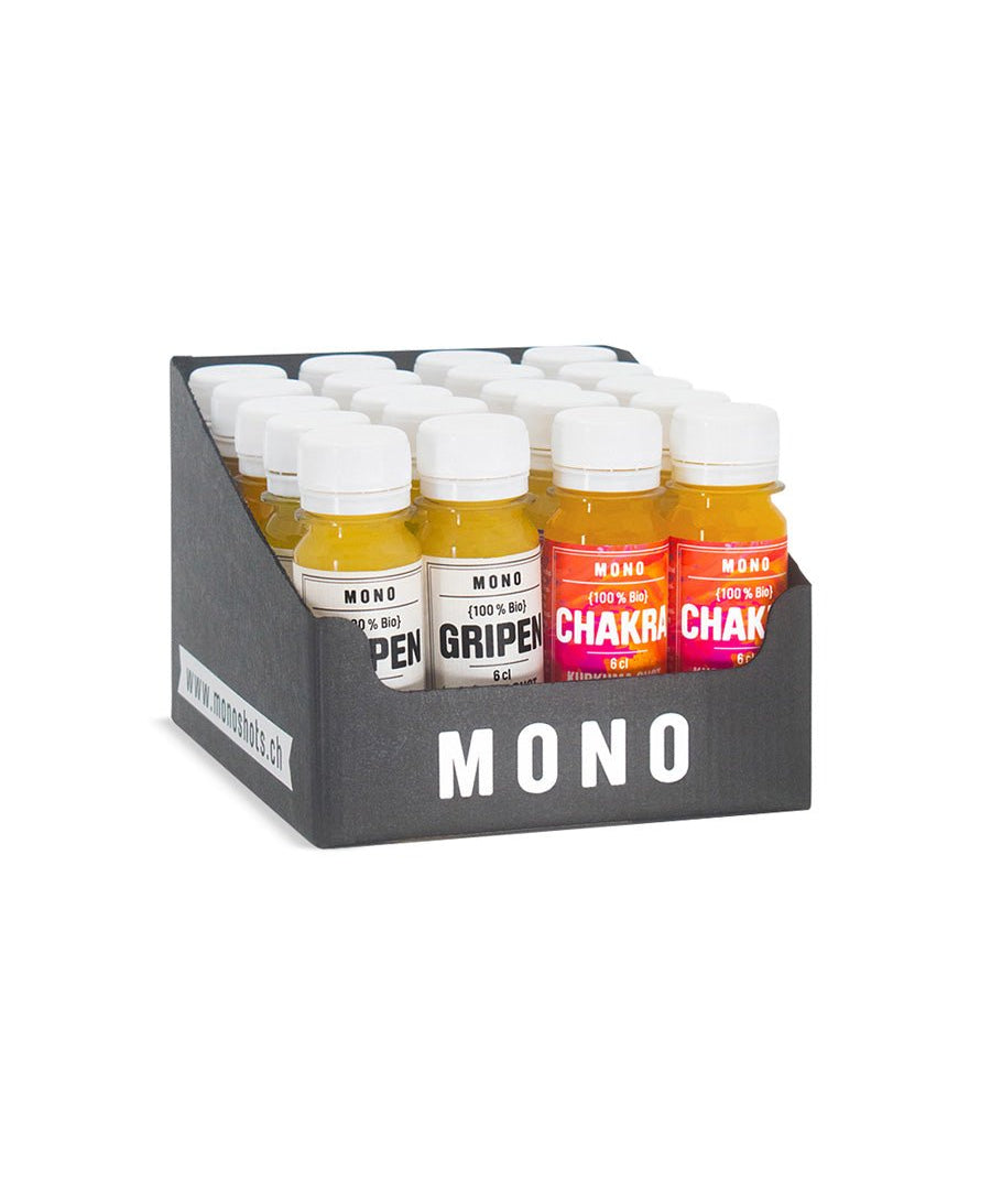 MONO Gripen-Chakra Shot Box vor weissen Hintergrund