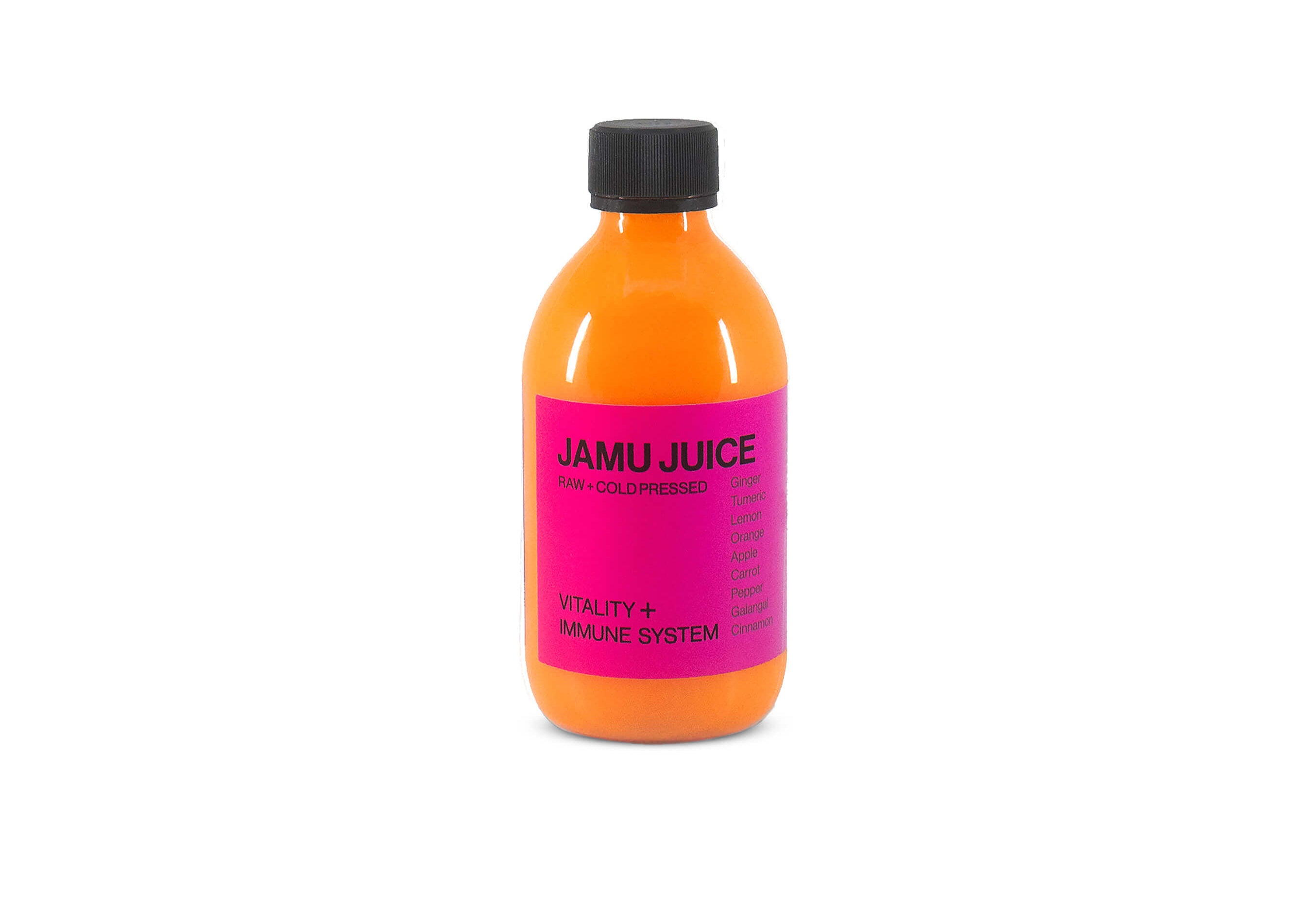 MONO Vitaminjuice Jamu Juice vor weissen Hintergrund ohne Schatten